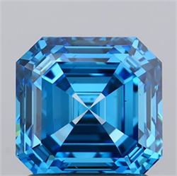 Picture of Lab Grown Diamond 1.52 Carats, Asscher with  Cut, Fancy Vivid Blue Color, VS1 Clarity and Certified by IGI