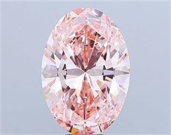 Picture of Lab Grown Diamond 11.20 Carats, Oval with  Cut, Fancy Vivid Pink Color, VVS2 Clarity and Certified by IGI