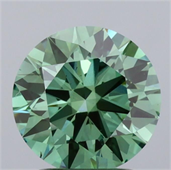 Picture of Lab Grown Diamond 2.04 Carats, Round with Ideal Cut, Fancy Vivid Green Color, VS2 Clarity and Certified by IGI