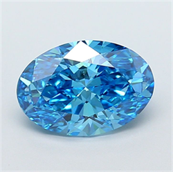 Picture of Lab Grown Diamond 2.55 Carats, Oval with  Cut, Fancy Vivid Blue Color, VS1 Clarity and Certified by IGI
