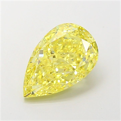 Picture of Lab Grown Diamond 3.07 Carats, Pear with  Cut, Fancy Intense Yellow Color, VS1 Clarity and Certified by IGI