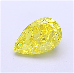 Picture of Lab Grown Diamond 1.21 Carats, Pear with  Cut, Fancy Vivid Yellow Color, IF Clarity and Certified by IGI