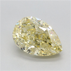 Picture of Lab Grown Diamond 1.52 Carats, Pear with  Cut, Fancy Intense Yellow Color, VS1 Clarity and Certified by IGI