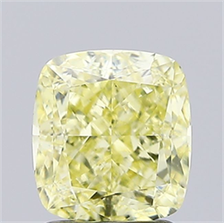 Picture of Lab Grown Diamond 2.02 Carats, CUSHION MODIFIED with  Cut, Fancy Intense Yellow Color, VS1 Clarity and Certified by IGI
