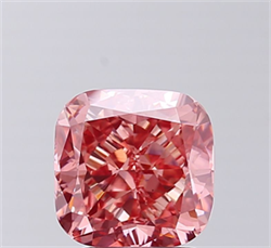 Picture of Lab Grown Diamond 3.06 Carats, CUSHION MODIFIED with  Cut, Fancy Vivid Pink Color, VS2 Clarity and Certified by IGI