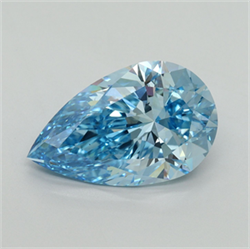Picture of Lab Grown Diamond 5.07 Carats, Pear with  Cut, Fancy Vivid Blue Color, VS1 Clarity and Certified by IGI