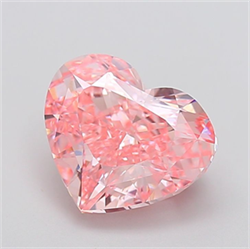 Picture of Lab Grown Diamond 4.50 Carats, Heart with  Cut, Fancy Vivid Pink Color, VVS2 Clarity and Certified by IGI