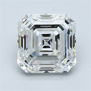 Foto Diamante Natural 1.70 quilates, Asscher , Color G, claridad VVS2 y certificado GIA de