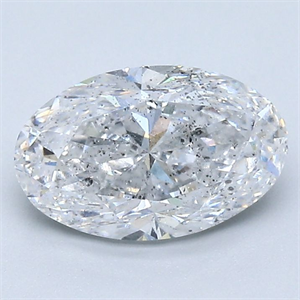 Picture of Natural Diamond 1.53 Carats, Oval with  Cut, D Color, I1 Clarity and Certified by GIA