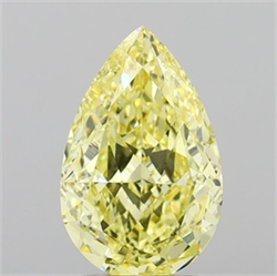Picture of Lab Grown Diamond 2.61 Carats, Pear with  Cut, Fancy Intense Yellow Color, VS2 Clarity and Certified by IGI