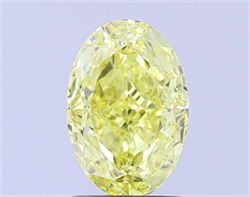 Picture of Lab Grown Diamond 2.10 Carats, Oval with  Cut, Fancy Intense Yellow Color, VS1 Clarity and Certified by IGI