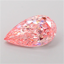 Picture of Lab Grown Diamond 3.90 Carats, Pear with  Cut, Fancy Vivid Pink Color, VVS2 Clarity and Certified by IGI