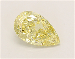 Picture of Lab Grown Diamond 1.21 Carats, Pear with  Cut, Fancy Intense Yellow Color, VS1 Clarity and Certified by IGI