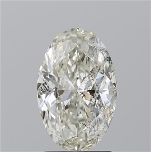 Picture of Natural Diamond 2.01 Carats, Oval with  Cut, K Color, I1 Clarity and Certified by GIA