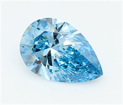 Picture of Lab Grown Diamond 1.30 Carats, Pear with  Cut, Fancy Vivid Blue Color, VVS1 Clarity and Certified by IGI