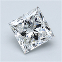 Natural Diamond 2.00 Carats, Princess with  Cut, E Color, SI1 Clarity and Certified by GIA