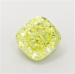 Picture of Lab Grown Diamond 1.60 Carats, CUSHION MODIFIED with  Cut, Fancy Intense Yellow Color, VS1 Clarity and Certified by IGI