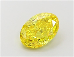 Picture of Lab Grown Diamond 2.00 Carats, Oval with  Cut, Fancy Vivid Yellow Color, VS1 Clarity and Certified by IGI