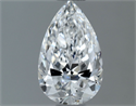 Natural Diamond 0.60 Carats, Pear with  Cut, E Color, VVS2 Clarity and Certified by GIA