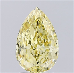 Picture of Lab Grown Diamond 2.23 Carats, Pear with  Cut, Fancy Intense Yellow Color, VVS2 Clarity and Certified by IGI