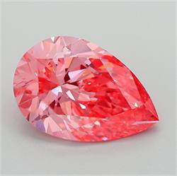 Picture of Lab Grown Diamond 3.03 Carats, Pear with  Cut, Fancy Vivid Pink Color, VS1 Clarity and Certified by IGI