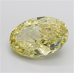 Picture of Lab Grown Diamond 9.01 Carats, Oval with  Cut, Fancy Intense Yellow Color, VS1 Clarity and Certified by IGI