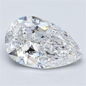 Picture of Natural Diamond 2.50 Carats, Pear with  Cut, D Color, SI2 Clarity and Certified by GIA
