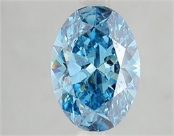 Picture of Lab Grown Diamond 2.60 Carats, Oval with  Cut, Fancy Vivid Blue Color, VS1 Clarity and Certified by IGI