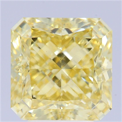 Picture of Lab Grown Diamond 5.24 Carats, SQUARE RADIANT with  Cut, Fancy Intense Yellow Color, VS1 Clarity and Certified by IGI