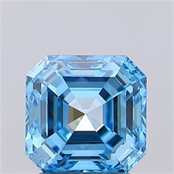 Picture of Lab Grown Diamond 2.01 Carats, Asscher with  Cut, Fancy Vivid Blue Color, VS1 Clarity and Certified by IGI
