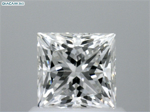 Picture of Natural Diamond 1.01 Carats, Princess with  Cut, F Color, VS2 Clarity and Certified by GIA