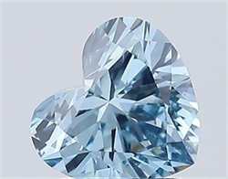Picture of Lab Grown Diamond 1.37 Carats, Heart with  Cut, Fancy Vivid Blue Color, VS1 Clarity and Certified by IGI
