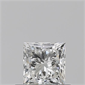 Natural Diamond 0.50 Carats, Princess with  Cut, H Color, IF Clarity and Certified by GIA