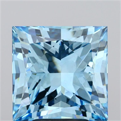 Picture of Lab Grown Diamond 5.08 Carats, Princess with  Cut, Fancy Vivid Blue Color, VS1 Clarity and Certified by IGI