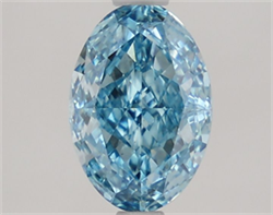 Picture of Lab Grown Diamond 1.41 Carats, Oval with  Cut, Fancy Vivid Blue Color, VS2 Clarity and Certified by IGI