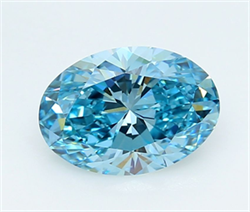 Picture of Lab Grown Diamond 3.03 Carats, Oval with  Cut, Fancy Vivid Blue Color, VVS2 Clarity and Certified by IGI