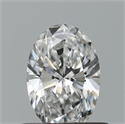 Natural Diamond 0.51 Carats, Oval with  Cut, D Color, SI1 Clarity and Certified by GIA