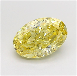 Picture of Lab Grown Diamond 3.28 Carats, Oval with  Cut, Fancy Yellow Color, VS2 Clarity and Certified by IGI