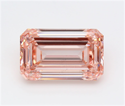 Picture of Lab Grown Diamond 10.11 Carats, Emerald with  Cut, Fancy Intense Pink Color, VS2 Clarity and Certified by IGI