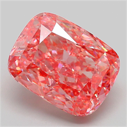 Picture of Lab Grown Diamond 7.87 Carats, CUSHION MODIFIED with  Cut, Fancy Vivid Pink Color, VVS2 Clarity and Certified by IGI