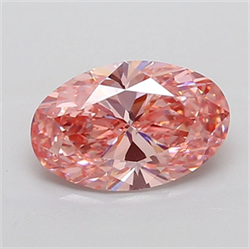 Picture of Lab Grown Diamond 3.16 Carats, Oval with  Cut, Fancy Vivid Pink Color, VVS2 Clarity and Certified by IGI