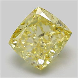 Picture of Lab Grown Diamond 2.07 Carats, CUSHION MODIFIED with  Cut, Fancy Intense Yellow Color, VS1 Clarity and Certified by IGI