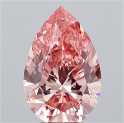 Picture of Lab Grown Diamond 3.04 Carats, Pear with  Cut, Fancy Vivid Pink Color, VS2 Clarity and Certified by IGI