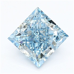 Picture of Lab Grown Diamond 1.65 Carats, Princess with  Cut, Fancy Intense Blue Color, VS1 Clarity and Certified by IGI