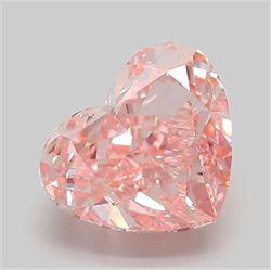 Picture of Lab Grown Diamond 4.71 Carats, Heart with  Cut, Fancy Vivid Pink Color, VVS2 Clarity and Certified by IGI