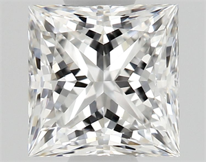 Picture of Natural Diamond 0.53 Carats, Princess with  Cut, E Color, VS1 Clarity and Certified by GIA