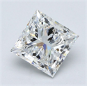Natural Diamond 1.50 Carats, Princess with  Cut, F Color, VS2 Clarity and Certified by GIA