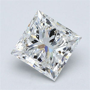 Picture of Natural Diamond 1.50 Carats, Princess with  Cut, F Color, VS2 Clarity and Certified by GIA