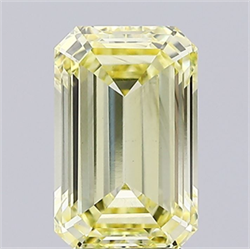 Picture of Lab Grown Diamond 2.58 Carats, Emerald with  Cut, Fancy Yellow Color, VS1 Clarity and Certified by IGI
