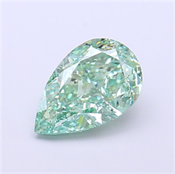 Picture of Lab Grown Diamond 1.58 Carats, Pear with  Cut, Fancy Vivid Green Color, VVS1 Clarity and Certified by IGI